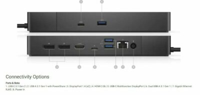 Dell pordilaiendi (dock) WD19S + Dell 130W adapter